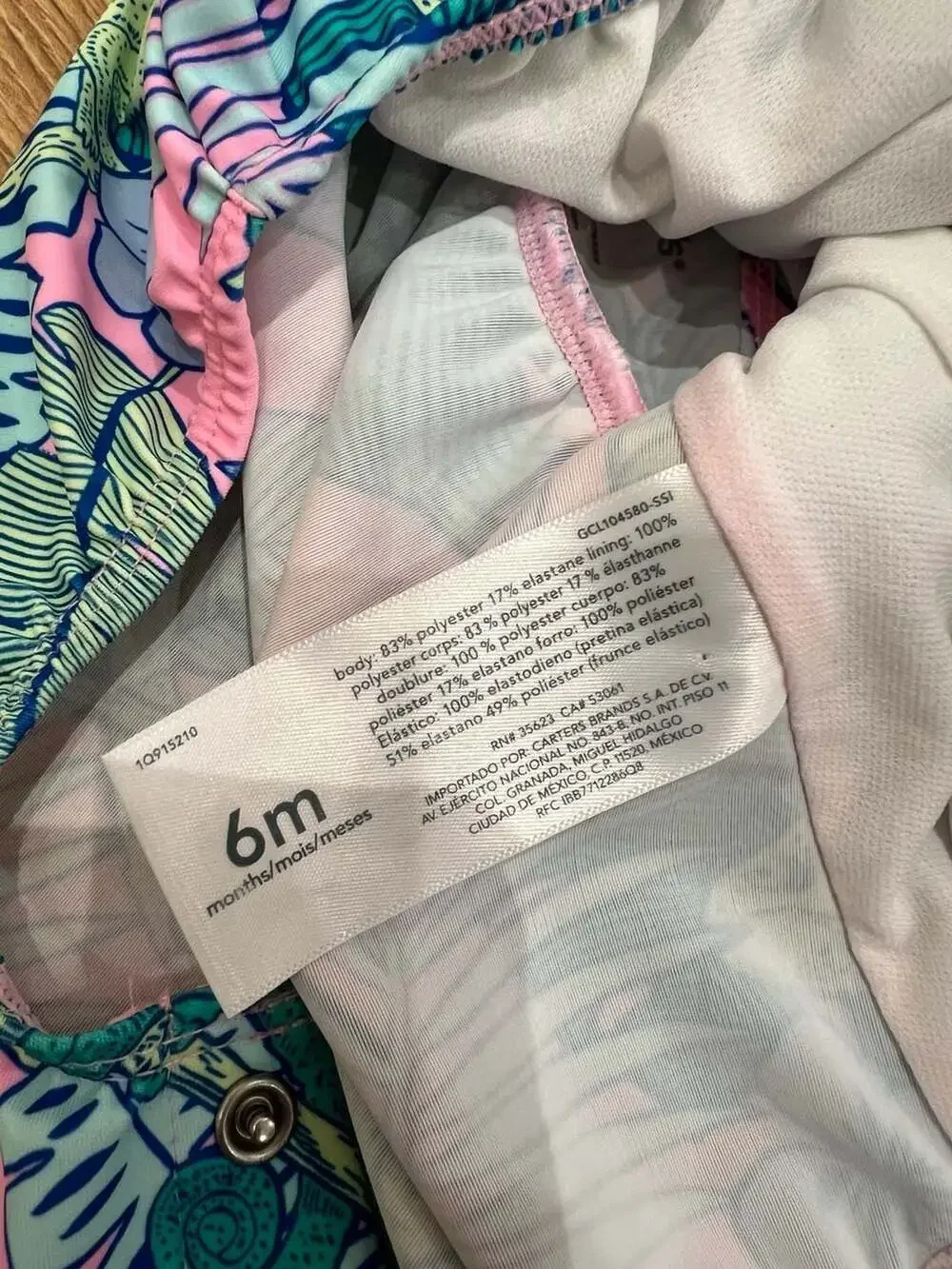 Carter's Infant Tropical Chameleon Swimsuit Size 6 months